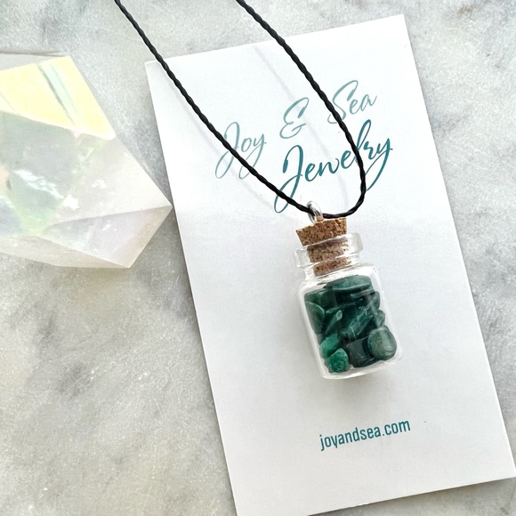 Malachite Crystal Specimen Bottle Necklace - Picture 5 of 8
